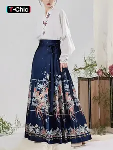 Women's traditional Chinese Hanfu - imitation embroidered gold woven floral skirt, exquisite Chinese design