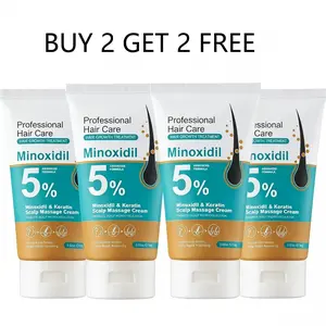 [BUY 2 GET 2 FREE] 5% Minoxidil Hair Growth Scalp Massage Cream with Keratin & Ginger Extract for Men Women Prevents Loss Repairs Follicles Promotes Fast Regrowth Strengthens Roots Buy 2 Get 2 Free