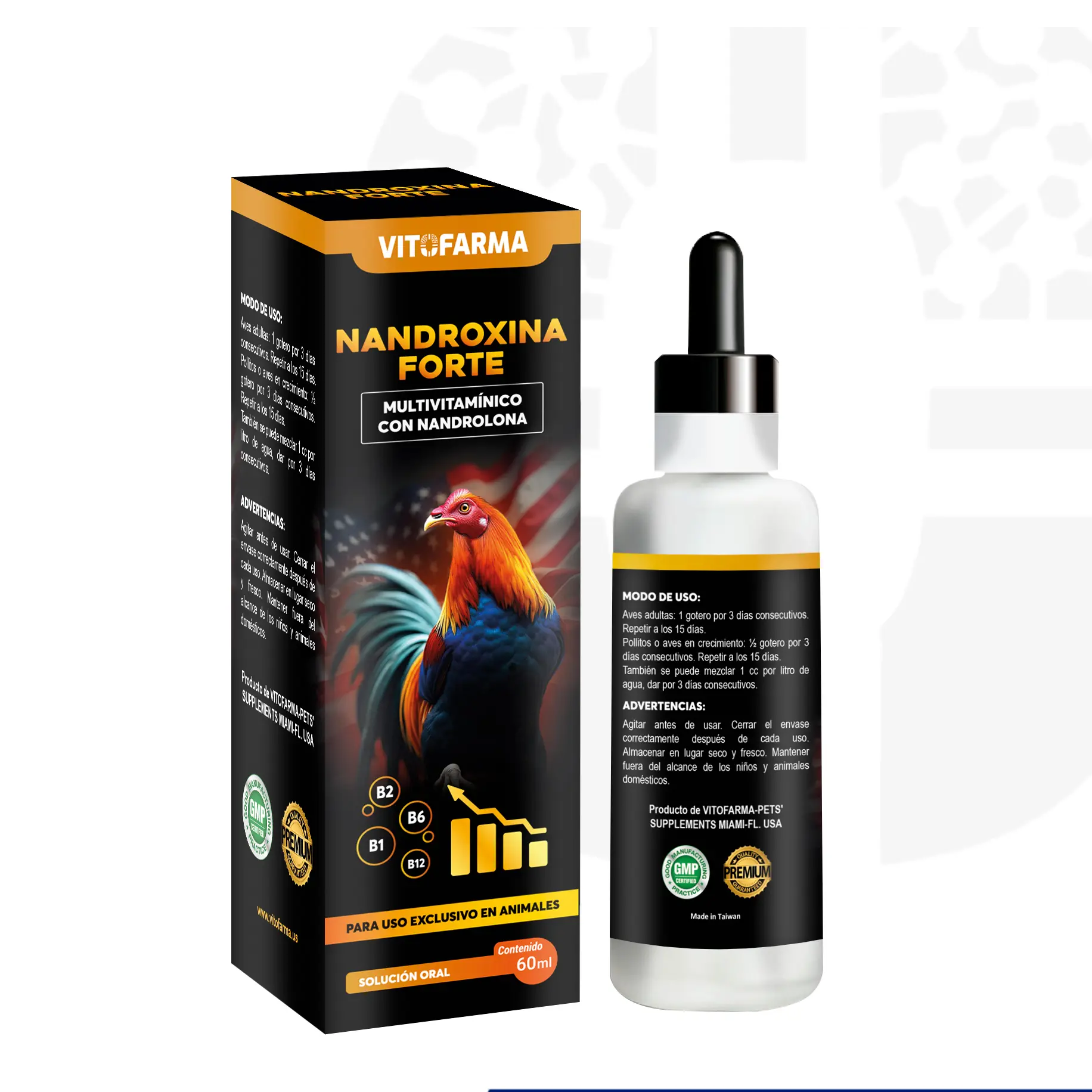 NandroxinaaFortee  Multivitamin Poultry Supplement for Roosters Gamefowl and Chickens Daily Nutritional Support