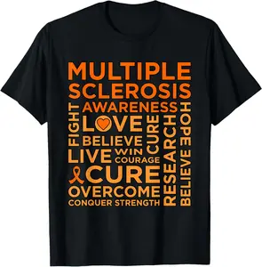 Casual Cotton shortsleeve tees  Love Cure Multiple Sclerosis Awareness Support Graphic T-Shirt