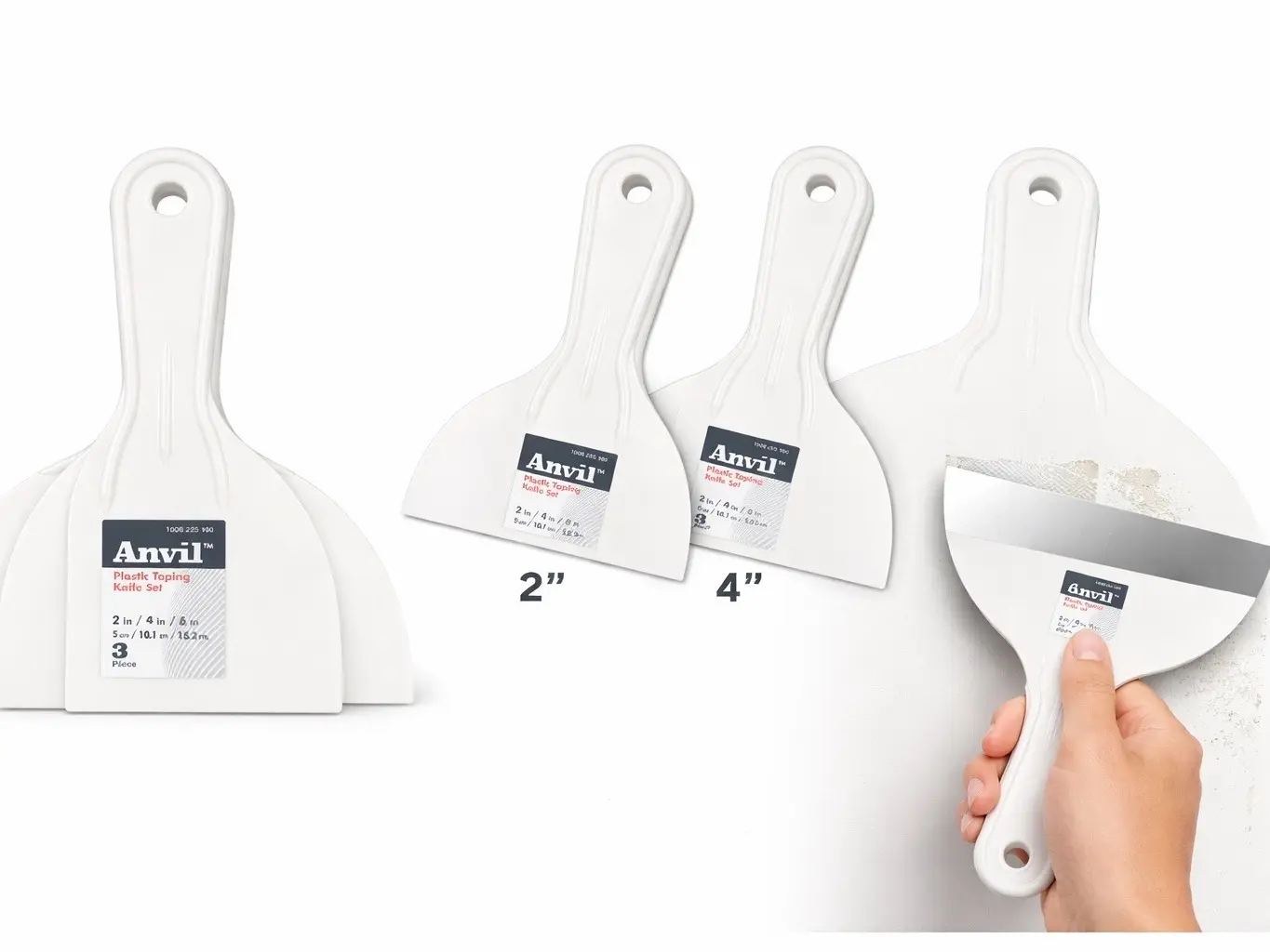 Plastic Taping Knife Set 2” 4” 6” | Drywall & Wall Repair Tool