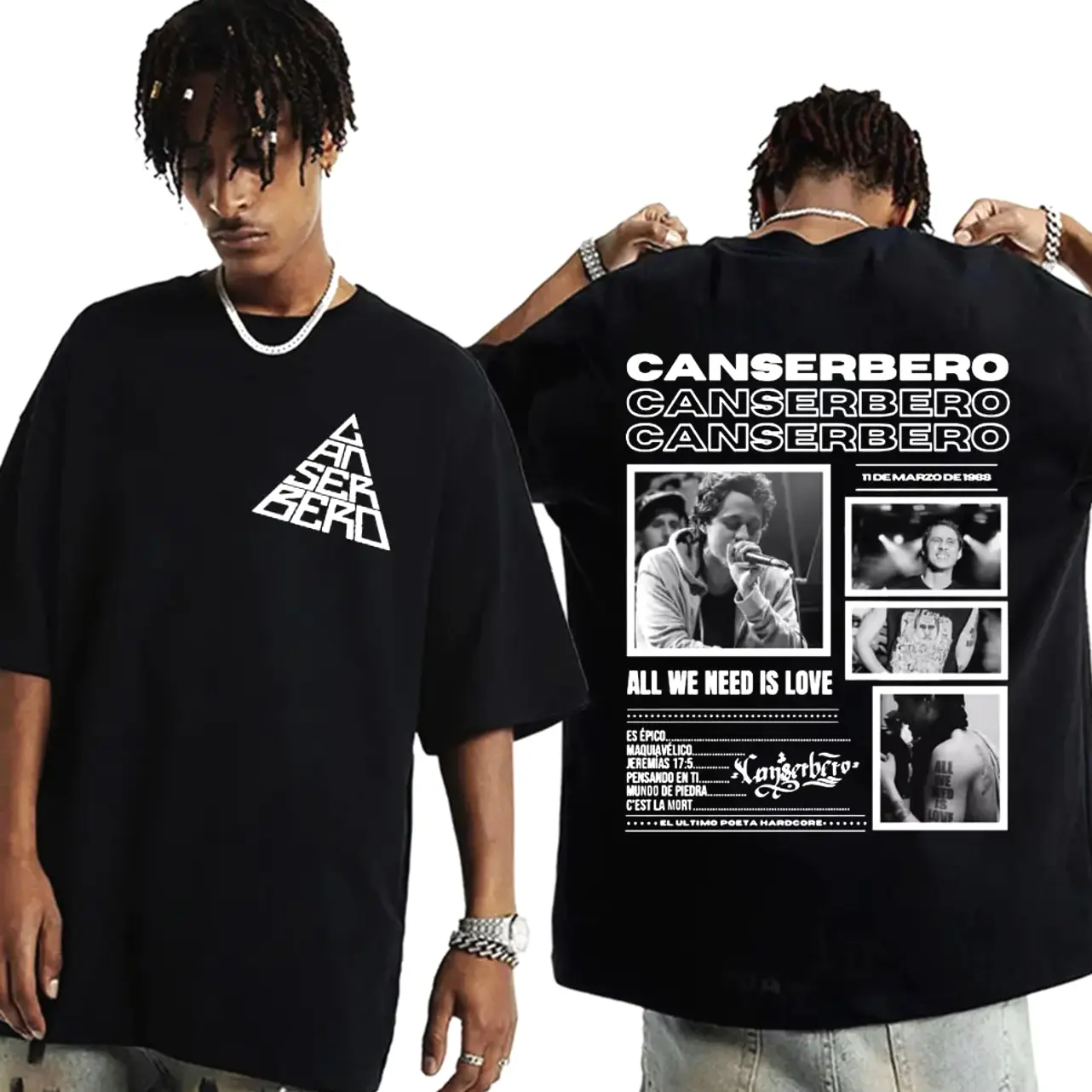 Canserbero All We Need Is Love Album 2025 Tour T-shirts Men Women Harajuku Vintage Unisex T Shirt Cotton High Quality T-shirt JKG