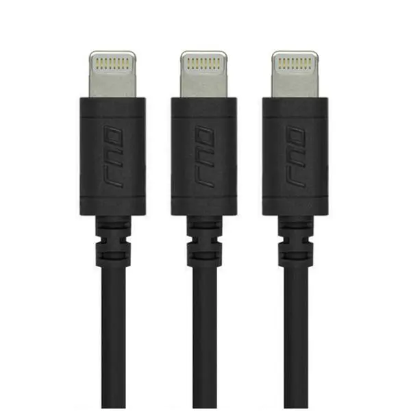 RND Accessories 3X Apple Certified Lightning Data Sync And Charge To USB Cable 6 ft. - Black- Set of 3