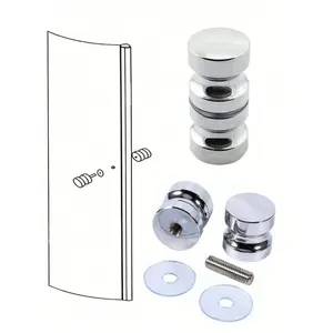 Stylish Shower Glass Door Handle, Sliding Shower Doors Knob, Double Sided Pull Hardware Replacement Parts for Bathroom Glass Doors