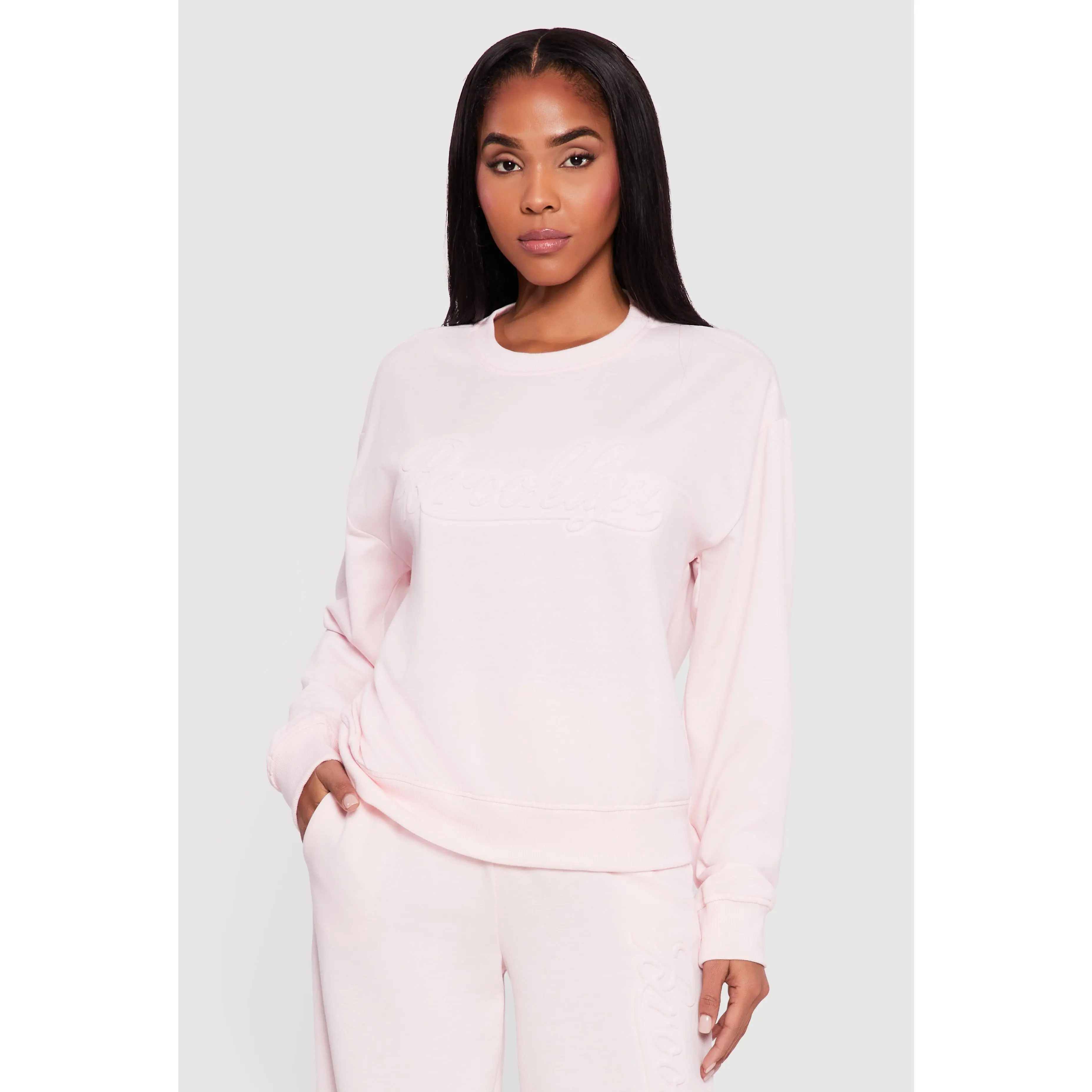 Brooklyn Embossed Pullover Sweatshirt