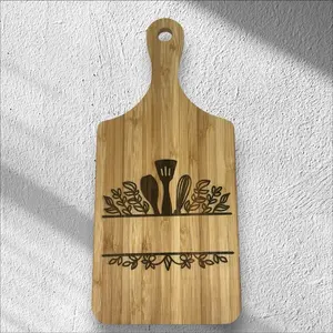 Bamboo Personalized 11x4 Mini Cutting Board Wall Hanging Charcuterie Board - Customizable Design for Chopping and Kitchen Use Engraved