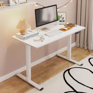 79 x 32 Inch Dual Motor Standing Desk, Computer Desk with Memory Controller, Home Office Desk with Splice Board (White Frame + 79" White Desktop, 2 Packages)