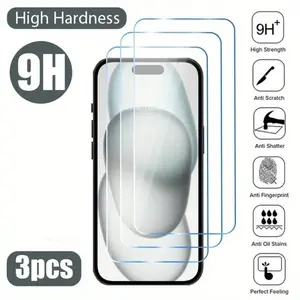 Ultra Clear 9H Tempered Glass Screen Protector For iPhone 17 17Air 17 Pro 17 Pro Max 16 15 14 13 12 11 Pro Max Plus Mini Full Coverage Display Protection