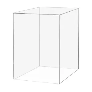 10" x 10" x 15" Clear Acrylic Display Box with One Open Side No Lid Versatile Rectangular Plastic Retail Product Riser or Merchandise Storage Bin by 321 Plastics