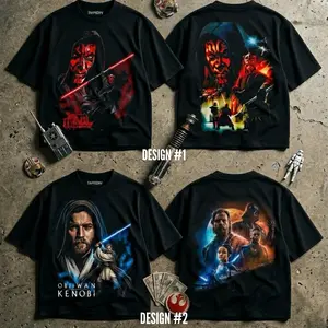 Vintage SW Darth Maul Graphic Tee, Retro 90s Streetwear Style, Jedi vs Sith Collection: Darth Maul & Obi-Wan Kenobi Vintage TeesTop Menswear Cotton