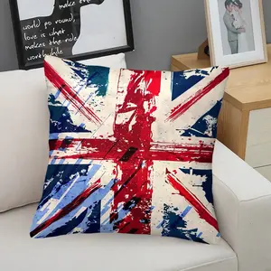 Grunge Union Jack Throw Pillow, UK Flag British Cushion, Vintage Decorative Accent Pillow (Includes Pillow Core), Edgy British Flag Print for UK Themed Bedroom, Dorm & Living Room Decor