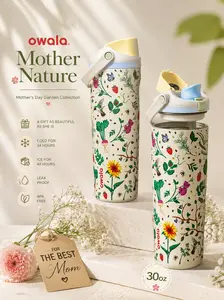 Owala Monther Nature 30oz Insulated Water Bottle – Mother Day Garden Collection Leakproof Straw Bottle, BPA-Free, Beach & Outdoor Sports Bottle