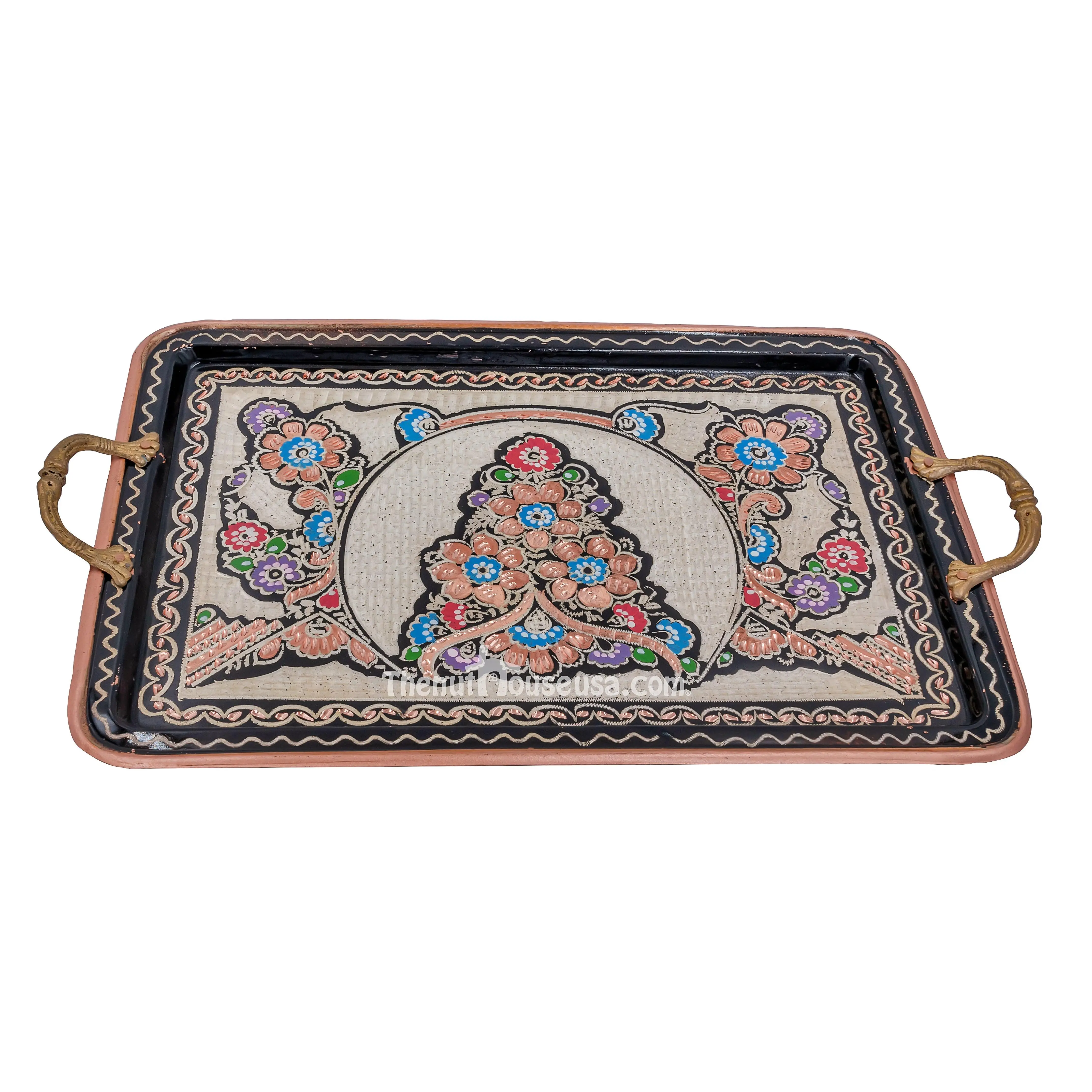 Turkish Handmade Copper Serving Tray 80010