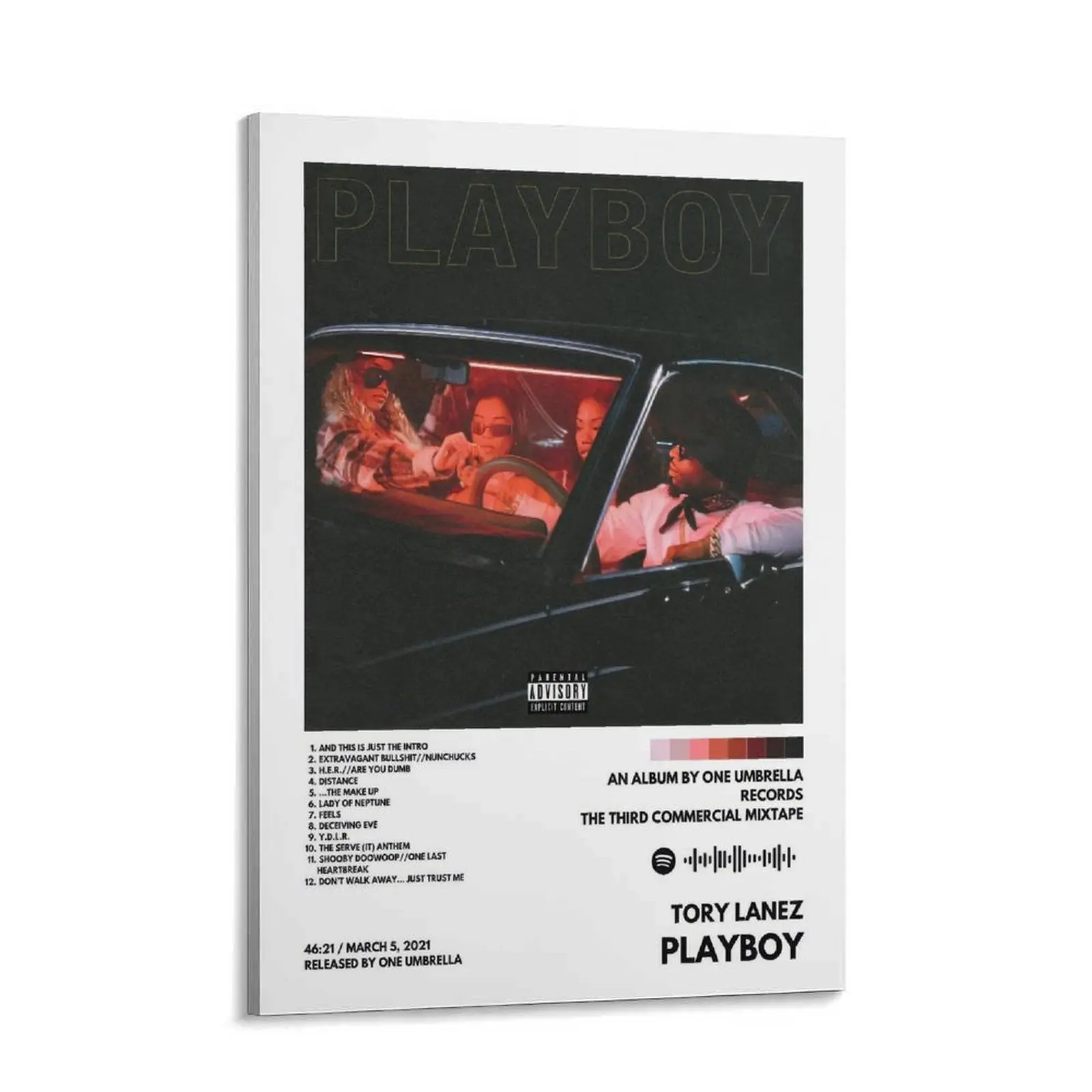Tory Lanez Playboy Album Cover Poster - Artistic Modern Home Decor, Music Fan Gift, Office Display, Wall Art for Home Supplies