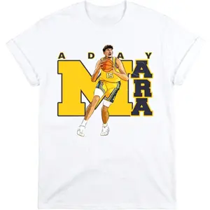 Aday Mara Michigan Basketball Short-Sleeve T-Shirt, Sweatshirt, Hoodie - Illustration & Signature Print Graphic Tee - Ultimate Game Day Apparel Gift for Supporters V18