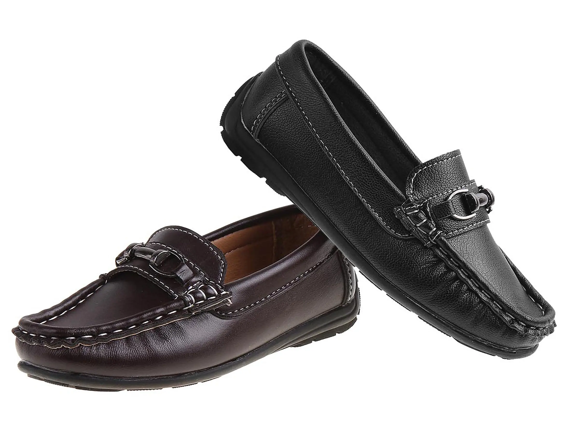 Josmo Boys' Slip-On Driving Loafers â€“ Classic Moc Toe Casual Dress Shoes with Comfort Fit (Toddler)