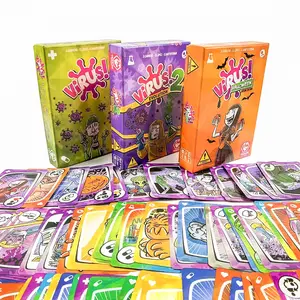 Happy Virus Strategy Board Game Cards Set, Tabletop Games, Edition, Fast-Paced Chess and Card Games, Evil Virus Evolution Stack, Paper Material