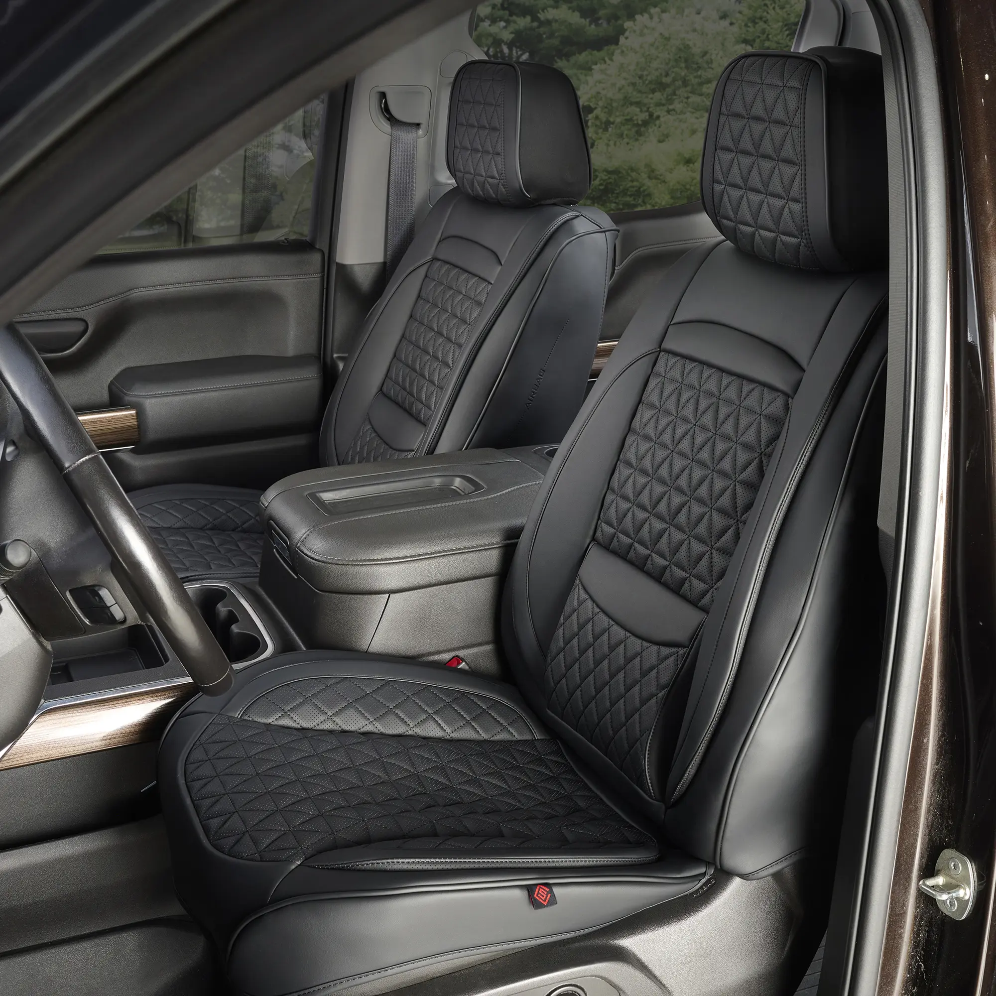 Seat Cover Solutions Luxury Seat Covers - Leave Vehicle Make/Model/Year in NOTES at Checkout - Full Surround Fit - Soft-touch Perforated Leather - 3 Year Warranty