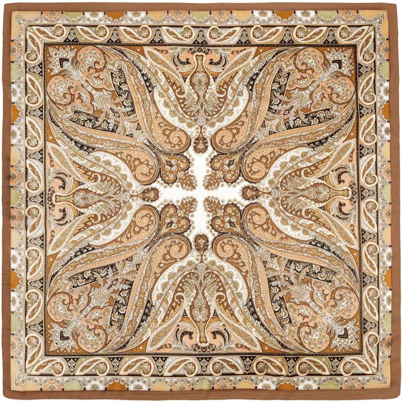 Vintage Silk Feel Square Scarf for Men Satin Bandana Tiny Pattern Print Neckerchief Geometry Head Scarf Fashion