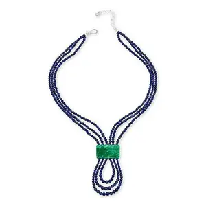 Mine Finds by Jay King Lapis and Variscite 3-Strand Necklace