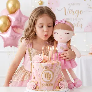 Zodiac Princess Doll 16 Inch Soft Plush Zodiac Gift for Girls – Handmade Leo Zodiac Doll with Lucky Gold Details, Birthday Gift, Valentine’s Day Gift, Christmas Gift, Horoscope Toy for Kids