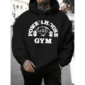 GGOR Powerhouse Gym Fashion Print Mens Casual And Cozy Hoodies Trendy Long Sleeve Hooded Sweatshirt For Autumn Winter