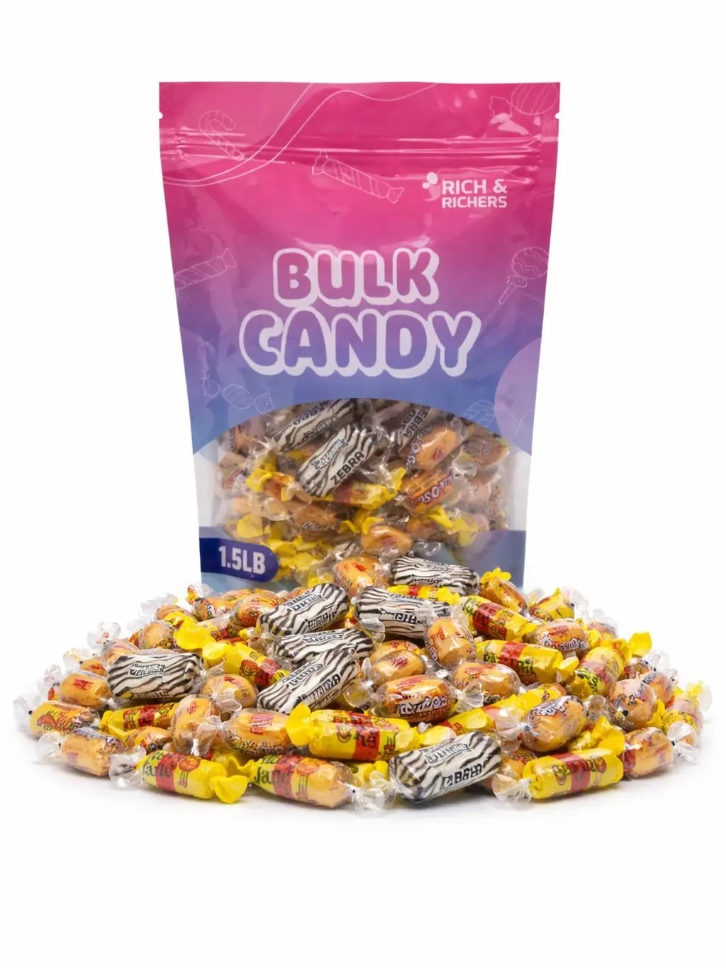 Retro Nostalgic Chewy Candy Mix 1.5 LB Zebra Bars Mary Jane Chick-O-Stick Bulk