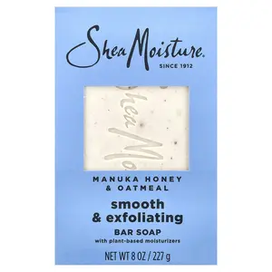 SheaMoisture Smooth & Exfoliating Bar Soap, Manuka Honey & Oatmeal, 8 oz (227 g)
