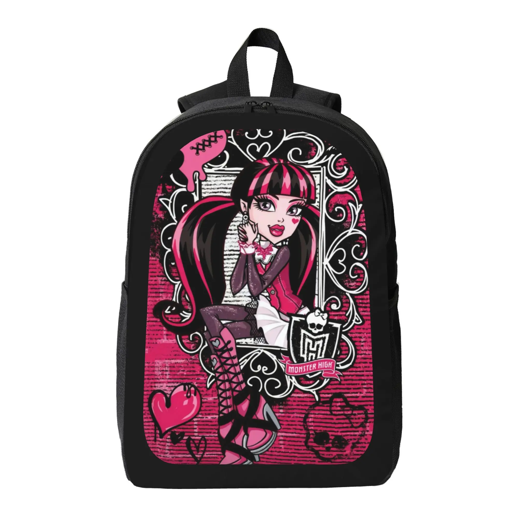 Monster High backpack, soft padded student school bag for daily class use, 17-inch laptop bag for boys and girls students