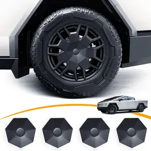 4PCS Wheel Caps for Tesla Cybertruck 2023 2024, Removable ABS Center Hub Cover Cyber Truck Accessories, Easy to Install Rust Dust Resistant Reduce Drag and Noise