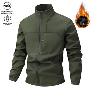 Men's Fleece-Lined Warm Softshell Jacket — Windproof & Waterproof, Simple & Stylish, Ideal for Outdoor Hiking & Camping