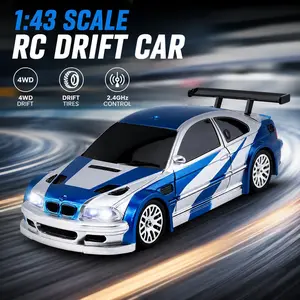 Jiabale Mini RC Drift Car 1:43, Full Proportional 4 Wheel Drive Remote Control Race Car, Indoor Hobby Vehicle with Drift Tires for Boys Collection