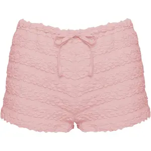 Women's Y2k Ruffle Shorts Ruched Textured Low Waist Bloomers Cute Mini Micro Shorts Rave Party Going Out Pants