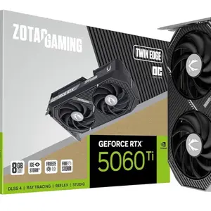 ZOTAC Gaming GeForce RTX 5060 Ti 8GB Twin Edge OC DLSS 4 8GB GDDR7 128-bit 28 Gbps PCIE 5.0 Gaming Graphics Card, IceStorm 2.0 Cooling, SFF-Ready, ZT-B50610H-10M