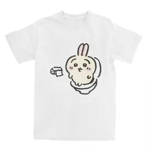 Fashion Chiikawa Toilet Time T Shirt for Men Short Sleeve T-Shirts Summer Comfortable Popular Tee Shirt Women Oversized Tops