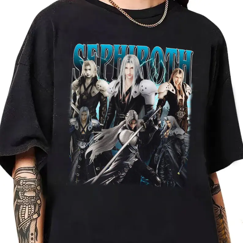 Sephiroth  Final Fantasy VII Buster Sword Graphic T Shirt Gift For Fans JRPG Legend Tee