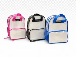 Black 16" Clear Backpack with Front Pocket – Stylish & Durable School Bag