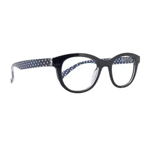 Premium Reading Glasses, High End Readers, Magnifying Eyeglasses, (BLACK Translucent) (Round)  NY Fifth Avenue Clear
