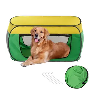 Portable Pop-Up Pet Playpen - Waterproof & Breathable Mesh, Foldable Design for Dogs & Cats, Ideal for Camping & Travel
