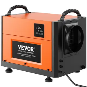 VEVOR 180 Pints Commercial Dehumidifier with Pump/Drain Hoses, Portable Crawl Space Dehumidifiers for Basement Storage Room Industrial Grade, Auto Defrost, Heavy - duty LLDPE, Foldable HandleVEVOR Super Brand Day