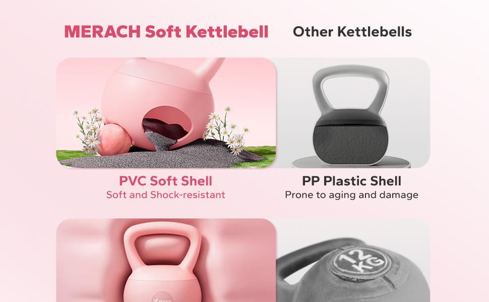 Merach Soft Kettlebell with Handle for Weightlifting Conditioning Strength and Core Training, Weightlifting Kettlebell for Home Gym, Fitness Equipment