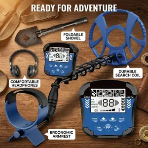Metal Detector for Adults Waterproof-Professional Higher Accuracy Gold Detector with LCD Display,5 Mode,Advanced DSP Chip 12" Coil(Blue) Home