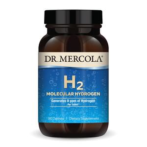 Dr. Mercola H2 Molecular Hydrogen,  Hydrogen Rich Water (8ppm), Supports Brain Health & Healthy Aging, Elemental Magnesium, Non GMO