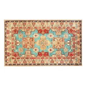 My Magic Carpet Ottoman Turquoise Machine Washable Area Rug, 3x5 Stain Resistant, Non-Slip, Waterproof