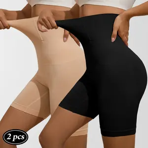 Nadia GO 2Pack High Waist Seamless Shapewear Shorts for Women Tummy Control Thigh Slimmer Body Shaper Under Dresses