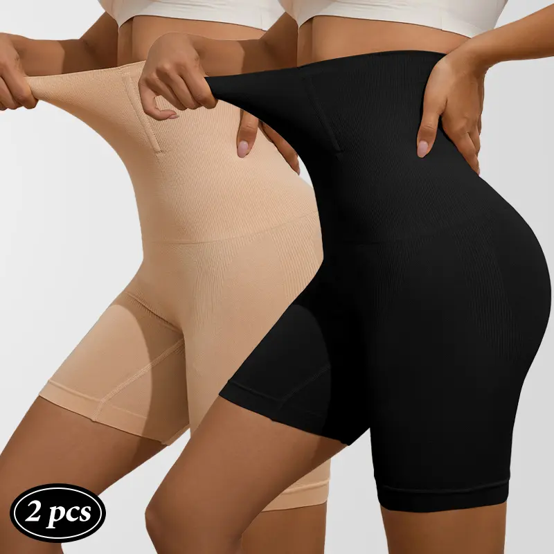 Nadia GO Women's 2-Pack High Waist Seamless Compression Shapewear Shorts - Tummy Control, Thigh Slimmer, Subtle Shaping, Sleek Look, Smooth Look, Plaid, Shapewear That Doesn't Show, for Under Dresses With Ease, Style, Lady, Fit, Seamless Fit