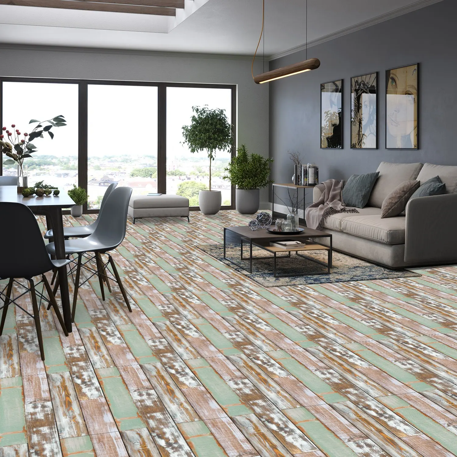 Self-adhesive pvc floor tiles, American natural wood grain appearance, Waterproof Pvc Material, waterproof and stain resistant, suitable for bathroom, kitchen, living room, bedroom, home renovation,36 inches x 6 inches