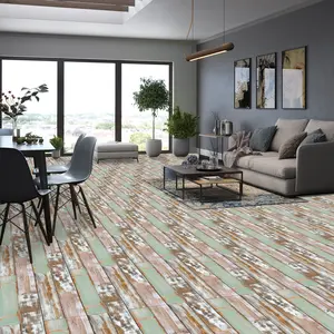 Self-adhesive pvc floor tiles, American natural wood grain appearance, waterproof and stain resistant, suitable for bathroom, kitchen, living room, bedroom, home renovation,36 inches x 6 inches