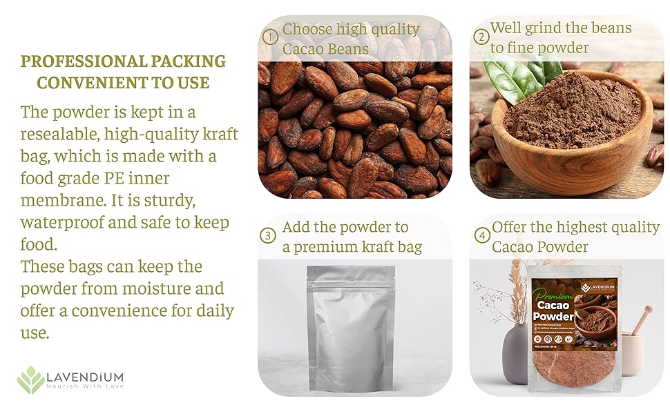 【FreshDrinkUS】 25oz (1.56 lbs) Cacao Powder, 100% Natural & Pure Cacao Powder, Unsweetened Cacao Powder, Rich Chocolate Flavor, Perfect for Baking & Smoothies, Non-GMO, Gluten-Free, Chocolate Beverage