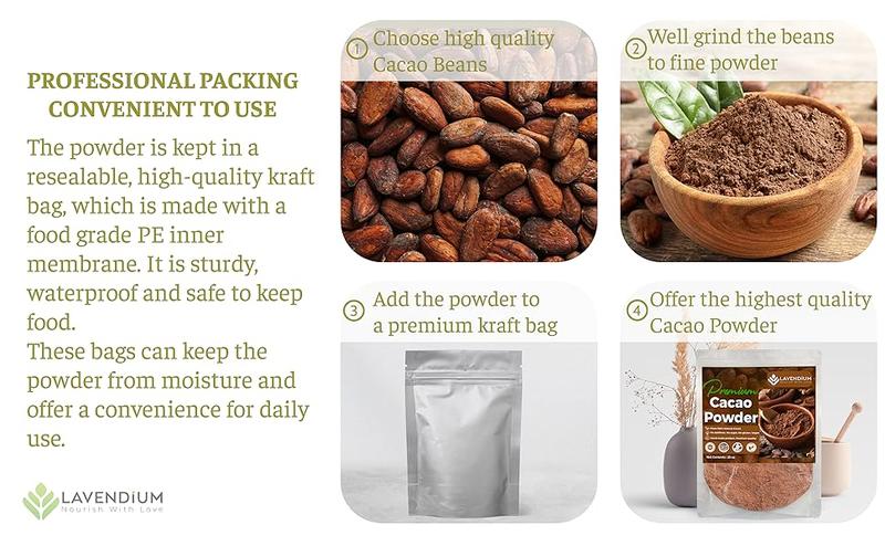 FreshDrinkUS 25oz (1.56 lbs) Cacao Powder, 100% Natural & Pure Cacao Powder, Unsweetened Cacao Powder, Rich Chocolate Flavor, Perfect for Baking & Smoothies, Non-GMO, Gluten-Free, Chocolate Beverage